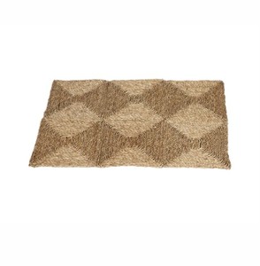 Tapis de sol écologique en jonc de mer tissé à la main, motif géométrique, pour salon, chambre, entrée, décoration de maison de style campagnard - Product Image 1