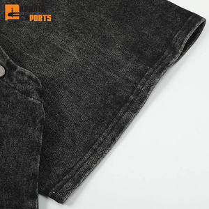 Camiseta de algodón suelto de 250 GSM, negra, personalizada, estilo streetwear, oversize, de alto gramaje, corta, vintage, con lavado ácido para hombre - Product Image 4