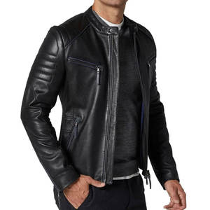 Nouvelle conception de veste en cuir d'hiver pour homme, col montant, imperméable et respirante, services OEM, logo personnalisé, fabriqué au Pakistan - Product Image 2