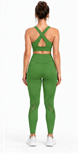 Women <b>Yoga</b> Set Cross Back Sports Bra High Waist Leggings Two Piece Seamless Stretch Workout Suit Gym Fitness <b>Pilates</b> <b>Yoga</b> Active - Product Image 2