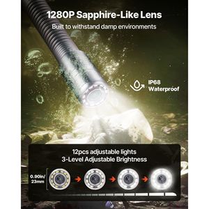 98 Ft/30m Self-Leveling Drain Inspection <b>Camera</b> 4.3\" 1080P HD Screen IP68 Waterproof Snake Plumbing <b>Mini</b> <b>Camera</b> Sewer <b>Camera</b> - Product Image 4