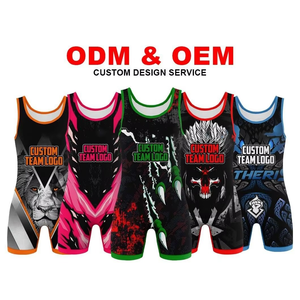 Trajes de lucha libre de diseño personalizado para entrenamiento y competición, talla grande, color naranja y negro con bloques de color. - Product Image 5