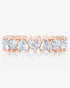 Custom Heart Cut Lab Grown Diamond Wedding Band Minimalist Solitaire Sparkling <b>Dainty</b> Eternity <b>Ring</b> 14k 18k Solid Gold Wholesale - Product Image 5