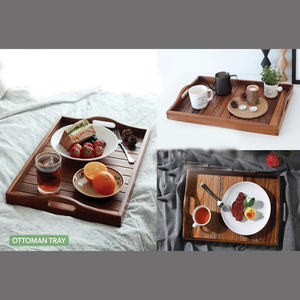 ถาดเสิร์ฟไม้เนื้อแข็งคุณภาพพรีเมียม รูปทรงสี่เหลี่ยมผืนผ้า ขัดเงาแบบธรรมชาติ สำหรับร้านอาหาร โรงแรม บ้าน ใช้เสิร์ฟขนม ชา จำนวนมาก - Product Image 4