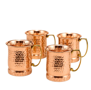 Mug Moscow Mule en cuivre martelé pur de qualité supérieure, tasse à bière en cuivre massif avec poignée en laiton, vaisselle artisanale faite à la main pour la vente en gros - Product Image 6