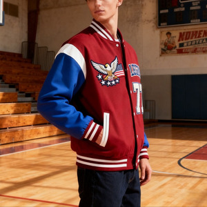 Veste de baseball légère en polyester 100 %, résistante au vent, brodée, style universitaire, vente en gros d'usine - Product Image 2