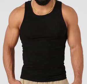 Wholesale 100% Cotton Tank Top Quick Dry Sleeveless Sports <b>Singlet</b> Training Custom Logo Workout Muscle Style Print Gym Fitness - Product Image 2