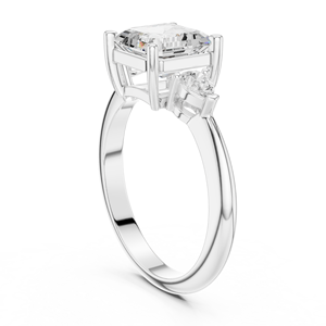 Anillo de Diamantes Cultivados en Laboratorio con Corte Asscher y Pera de Calidad Premium, Oro Blanco de 14K, Certificado GRA, Joyería Fina de Lujo al por Mayor OEM - Product Image 4