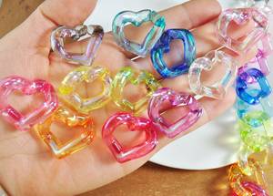 Material Available in Custom Colors and Sizes Large Colorful Transparent Epoxy Resin Chain Links Handmade Angel Style - Product Image 5