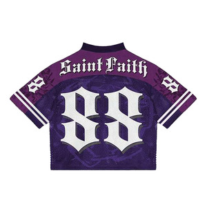 Maillot en maille surdimensionné OEM par sublimation avec motif ange, streetwear unisexe, logo personnalisé, fournisseur en gros de vêtements de sport - Product Image 2