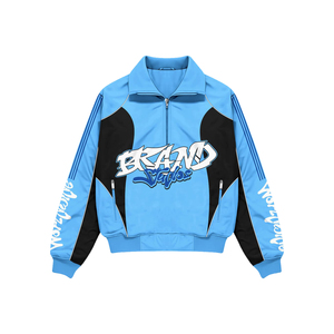 Conjunto Deportivo Personalizado para Hombre, Chaqueta con Cierre y Pantalones Cortos Azul/Negro, Secado Rápido, Poliéster/Nailon, Cortavientos - Product Image 2