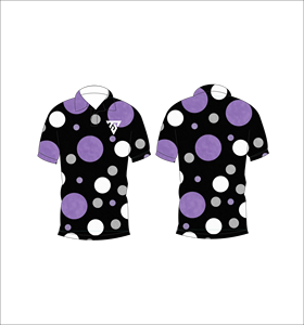 Camisa Polo para Hombre, Negra, Morada y Blanca con Puntos, Sublimación Personalizada, Manga Corta, Verano, Casual, Transpirable, Ligera, para Golf - Product Image 6