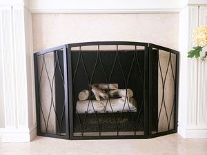 Protector de Chimenea Metálico con Diseño de Mimbre Orgánico, Paneles de Malla Plegables, Protector Decorativo Contra Chispas, Protector de Hogar Independiente - Product Image 6