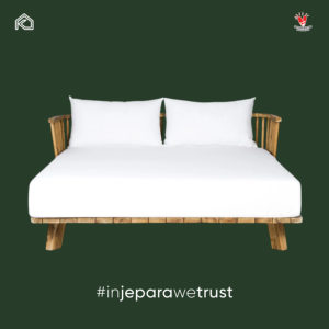 Lit de soleil double de luxe en teck massif pour l'extérieur avec coussin, lit de jour tropical pour piscine, hôtel, complexe hôtelier, villa, mobilier de patio - Product Image 3