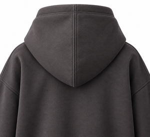 Conjunto de Sudadera con Capucha Oversize Unisex, Color Sólido, Felpa, Estilo Casual Otoñal, Negro y Gris Oscuro, Conjunto Combinado - Product Image 4