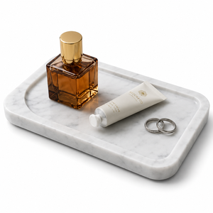 Bandeja Decorativa de Mármol, Diseño Minimalista Hecho a Mano, Patrón Sólido, Superficie Pulida - Product Image 4