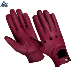 Fashionable Leather <b>Driver</b> <b>Gloves</b> with Adjustable Wrist Strap & Non-Slip All Seasons Factory Wholesale Construction Best - Product Image 1