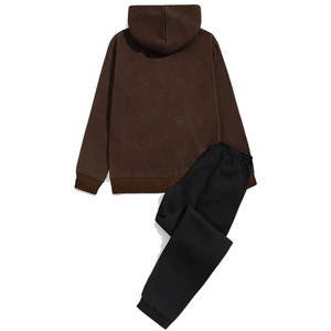 Ensemble de survêtement réversible pour homme, noir, à capuche, en polyester/coton écologique, imprimé masque de hockey, manches longues, décontracté, hiver - Product Image 6