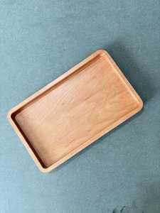 Bandeja de Almacenamiento Rectangular Minimalista de Madera Pulida, Organizador de Mesa de un Solo Nivel, Moderno y de Lujo, Apto para Lavavajillas, Fácil de Limpiar - Product Image 1