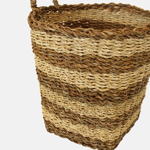 Panier de rangement rayé en jonc de mer naturel, fait main, vente en gros, écologique, fabriqué au Vietnam - Product Image 5