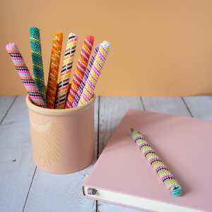 Artisan-crafted Seed Beads and Embroidered pen for Gifts Handcrafted Unique Decorative Office Decorative <b>Objects</b> School Pen - Product Image 2