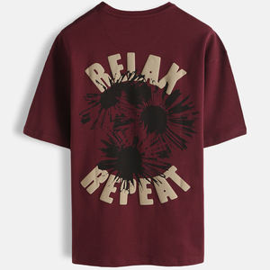 Camiseta Casual Personalizada con Estampado Puff y Lavado Ácido, 100% Algodón Jersey, Hombro Caído, Secado Rápido, Para Venta al Por Mayor - Product Image 4