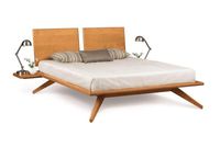Cama Moderna de Plataforma de Madera Maciza con Patas Anguladas, Muebles de Dormitorio de Hotel de Perfil Bajo Personalizados