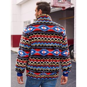 Chaqueta de lana con patrón Azteca para hombre 2025, Vintage Jersey de invierno de estilo occidental, forro borroso de Sherpa con bolsillos, forro polar para exteriores - Product Image 2