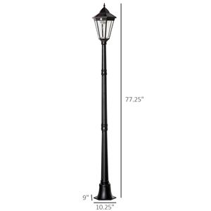 76.5\" Vintage Style Street <b>Light</b> Aluminum Solar Lamp <b>Post</b> Dusk Dawn with PIR Motion Sensor Guarded Garden <b>Lights</b> - Product Image 6