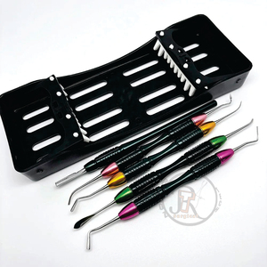 Dental Composite Resin <b>Tools</b> <b>Set</b> with Stainless Steel Spatulas and Scalpel Handle Manual Disinfection <b>Box</b> - Product Image 1
