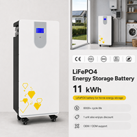 Batterie de stockage d'énergie solaire domestique LiFePO4 11 kWh, murale, avec BMS et CAN pour système d'alimentation de secours résidentiel
