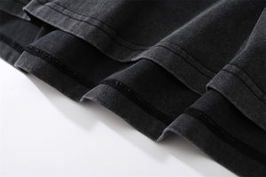 T-shirt unisexe en coton à col rond, couleur unie, imprimé par transfert thermique, coupe classique, respirant, style vintage, grammage lourd, personnalisable pour grossistes - Product Image 4