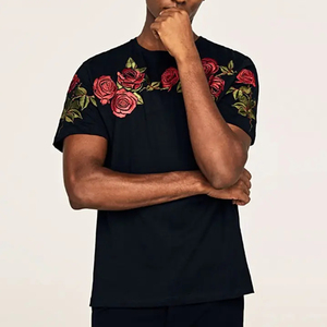 T-shirt en chenille surdimensionné de qualité supérieure, broderie personnalisée, tee-shirt en coton unisexe, vêtements de mode streetwear - Product Image 1