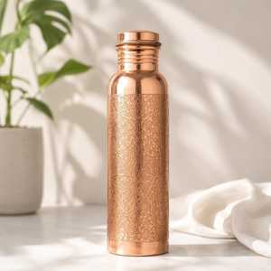 Pure <b>Copper</b> Engraved Water <b>Bottle</b> Handmade Floral Etched <b>Copper</b> <b>Drinking</b> <b>Bottle</b> Leakproof Ayurvedic Health <b>Bottle</b> Reusable - Product Image 1