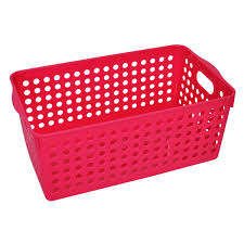 Cesto portaoggetti largo rosso Inomata - Product Image 1