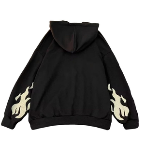 Sudadera con capucha y cremallera personalizada para bordado de punto de cruz, estilo oversize Y2K, gótico, streetwear, gráfico vintage, de algodón 100% de alto gramaje para invierno. - Product Image 3