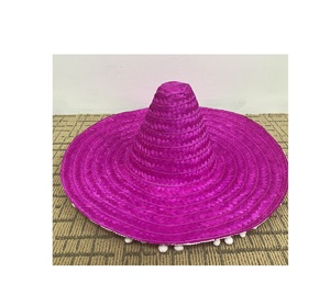 Chapeau sombrero mexicain multicolore en paille authentique asiatique à utiliser pour la décoration de fête de Fiesta ou Cinco de Mayo - Product Image 5