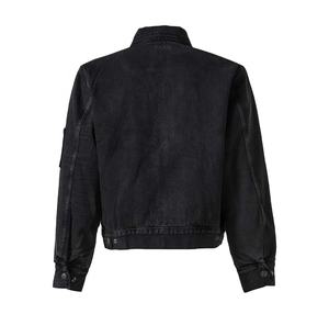 Veste matelassée vintage personnalisée en satin 100 % coton, effet vieilli, pour l'hiver, style décontracté, col rabattu, fermeture éclair, toile. - Product Image 2