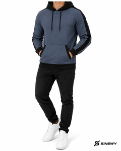 Sweat-shirt à capuche pour homme SINEWY, coupe classique, manches classiques, couleur unie, polaire, vêtements décontractés d'hiver, séchage rapide, avec poche - Product Image 3