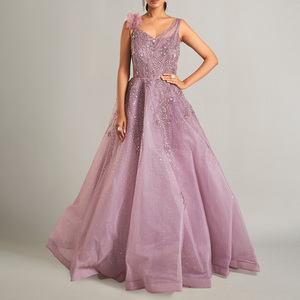 Robe de soirée pour femme, nouvelle collection été, moderne, asymétrique, longue, pour mariage, cérémonie et toast, avec dentelle - Product Image 1