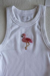 T-shirt tendance brodé de perles de rocaille, élégant et personnalisable, couleur blanche, vente chaude - Product Image 5