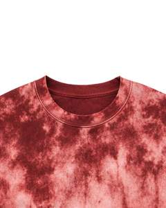 Camiseta Maroon Ice Dye para Hombre, Cuello Redondo, Manga Corta, Algodón, Estilo Casual Urbano, Lavado Vintage, Personalizada, OEM, Proveedor Mayorista de Camisetas - Product Image 5