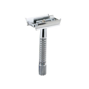 Lame de rasoir à double tranchant en acier inoxydable, acier chirurgical de haute qualité avec manche long, rasoir papillon avec logo personnalisé - Product Image 4