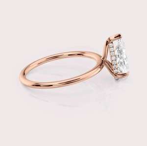 Anillo Solitario con Diamante Cultivado en Laboratorio Certificado por IGI, Oro Amarillo/Blanco y Rosa de 9 Quilates, Chapado en Rodio, Estilo Étnico - Product Image 3