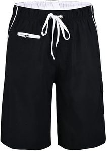 Men's <b>Black</b> <b>Board</b> Shorts with Drawstring Waist Pockets Quick Dry Stretch Casual Swimwear Shorts Polyester/Cotton Turtle Print - Product Image 1