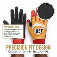 Gants de frappeur de baseball en cuir avec logo personnalisé, écologiques, respirants, fermeture au poignet, perforés, ajustement confortable et flexible