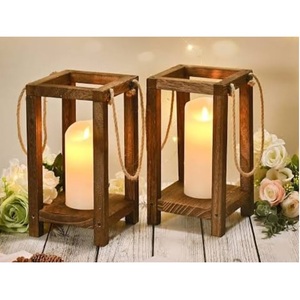 Farol de vela de madera único y de moda para decoración del hogar, hoteles y bodas, portavelas en venta - Product Image 2