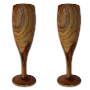 Verre à vin en bois artisanal écologique de qualité supérieure, réutilisable, 250 ml, gravure personnalisée, design moderne, directement de l'usine - Product Image 2
