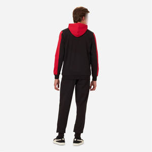 Men's Color Blocked Hoodie Tracksuit <b>Set</b> Casual Autumn Zip Up Jacket Pants Black Red <b>Knitted</b> Polyester S-2XL - Product Image 2
