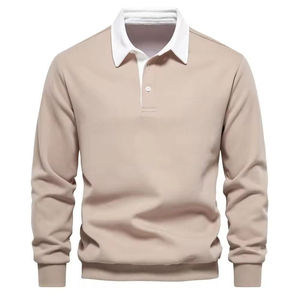 Top Quality Long Sleeve <b>Navy</b> <b>Blue</b> And All Colours <b>Polo</b> <b>Shirt</b> Solid Color Knitted Cotton Fabric <b>Polo</b> T <b>Shirt</b> For Man - Product Image 4
